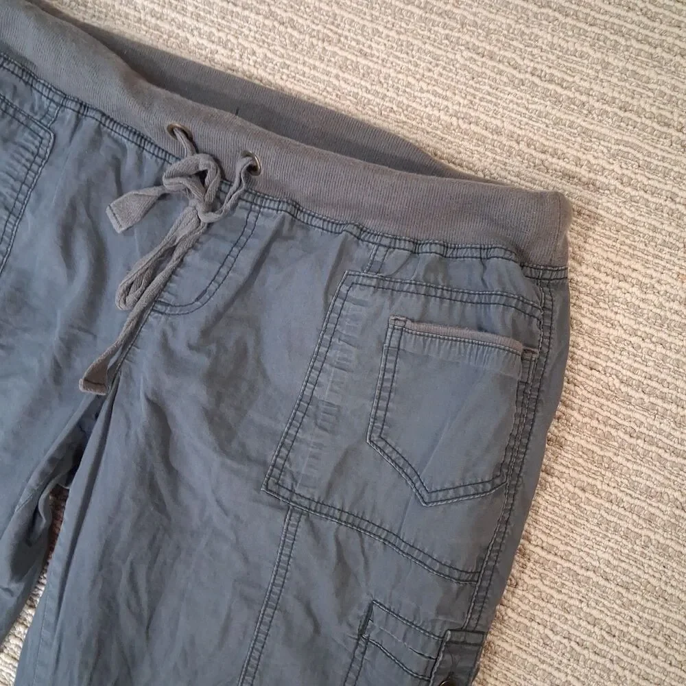 No Boundaries Soot Grey Cargo Pants Juniors Size 17 Cotton Utility Pockets Draws